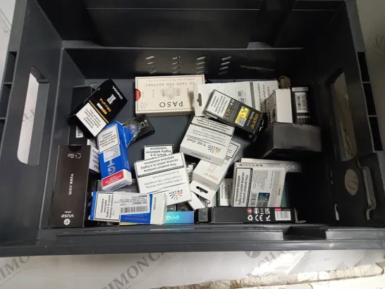 BOX TO CONTAIN APPROX. 20 X ASSORTED E-CIGARETTE PRODUCTS & PARTS. BRANDS VARY 