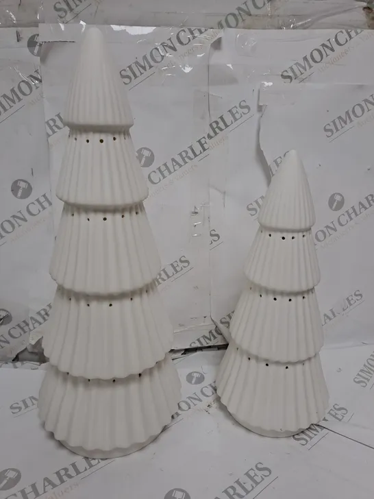 BOXED K BY KELLY HOPPEN SET OF 2 LARGE CERAMIC LIGHT UP ORNAMENTS