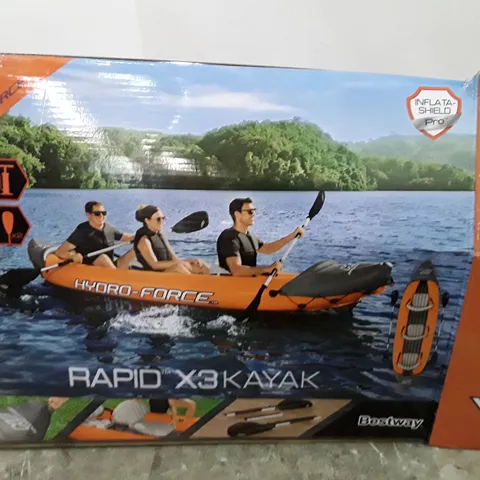 BOXED HYDRO-FORCE RAPID X3 3 PERSON INFLATABLE KAYAK