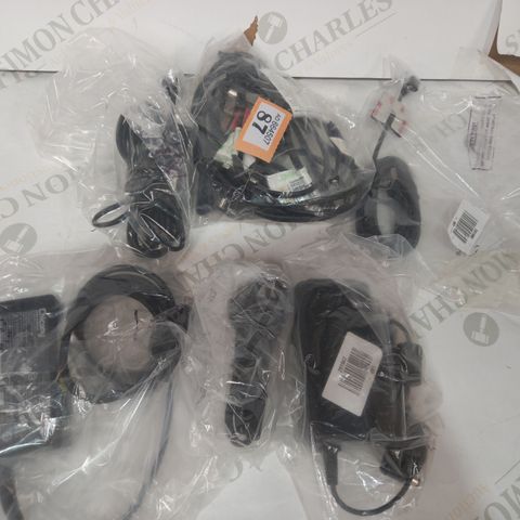 BOX OF APPROXIMATELY 6 ASSORTED HOUSEHOLD ITEMS TO INCLUDE AC ADAPTER, USB CABLE, ETC