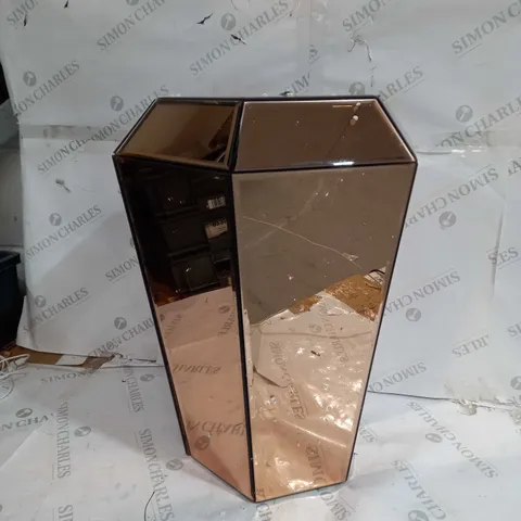 JULIEN MACDONALD GEOMETRIC MIRRORED SIDE TABLE - COLLECTION ONLY