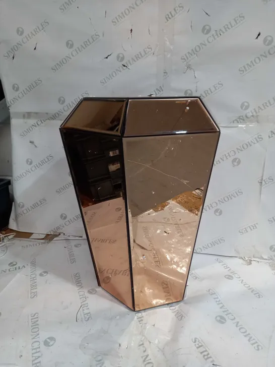 JULIEN MACDONALD GEOMETRIC MIRRORED SIDE TABLE - COLLECTION ONLY