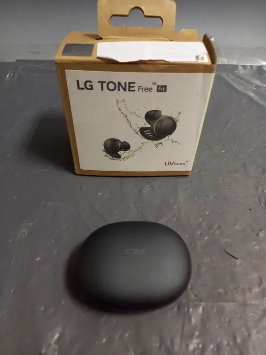 BOXED LG TONE FREE FIT UTF8Q EARBUDS IN BLACK/LIME GREEN