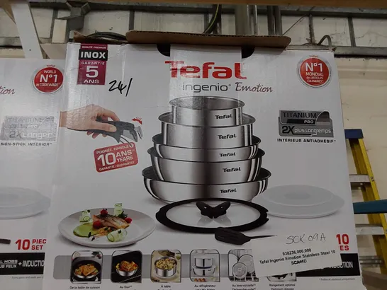 BOXED TEFAL INGENIO EMOTION STAINLESS STEEL 10 PIECE SET