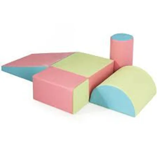 BOXED COSTWAY 5-PIECE SET CLIMB ACTIVITY PLAY SAFE FOAM BLOCKS PINK