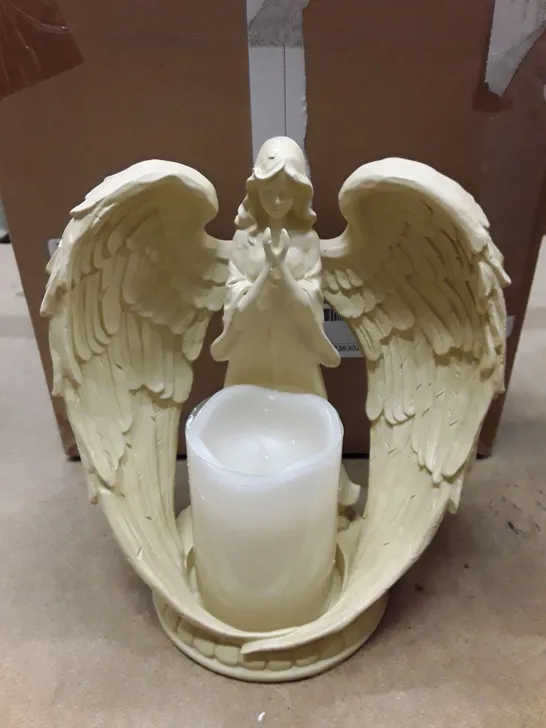 BOXED ACWORTH ANGEL SCULPTURE WITH CANDLE