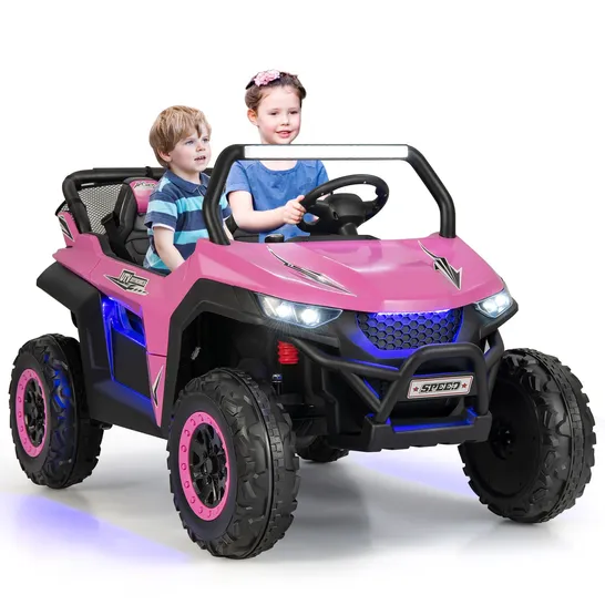 BOXED COSTWAY 12V BATTERY POWERED ELECTRIC CAR 2-SEATER KIDS RIDE ON UTV - PINK