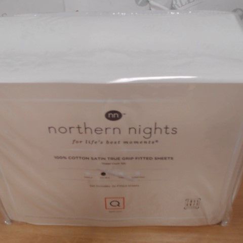 NORTHERN NIGHTS SATEEN SET OF DEEP POCKET FITTED SHEETS- DOUBLE