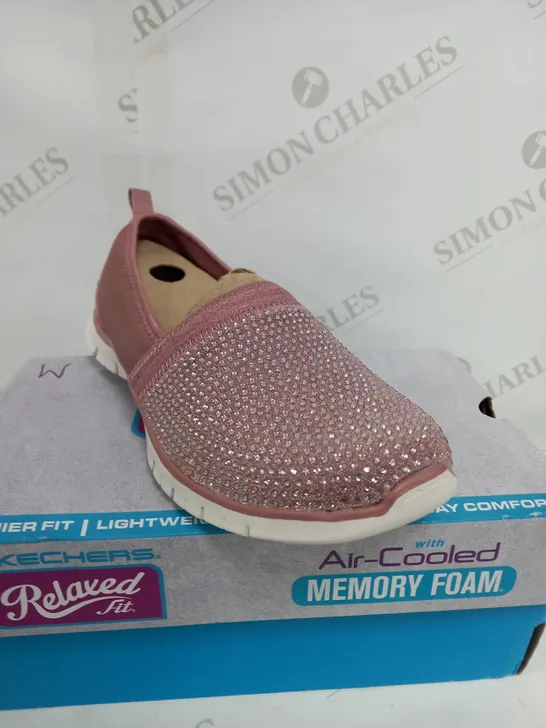 SKECHERS PINK SLIP ON SHOES - SIZE 4