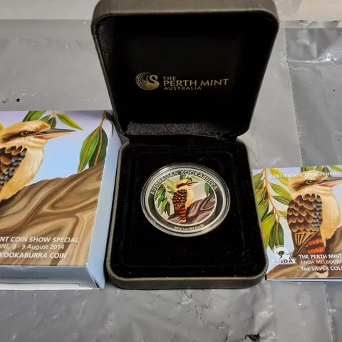 PERTH MINT 1OZ SILVER KOOKABURRA COLOURED COIN