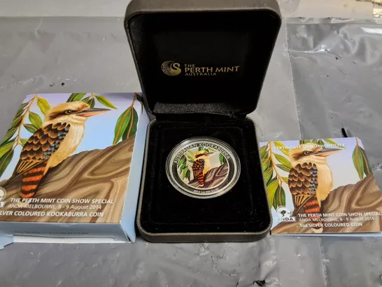 PERTH MINT 1OZ SILVER KOOKABURRA COLOURED COIN