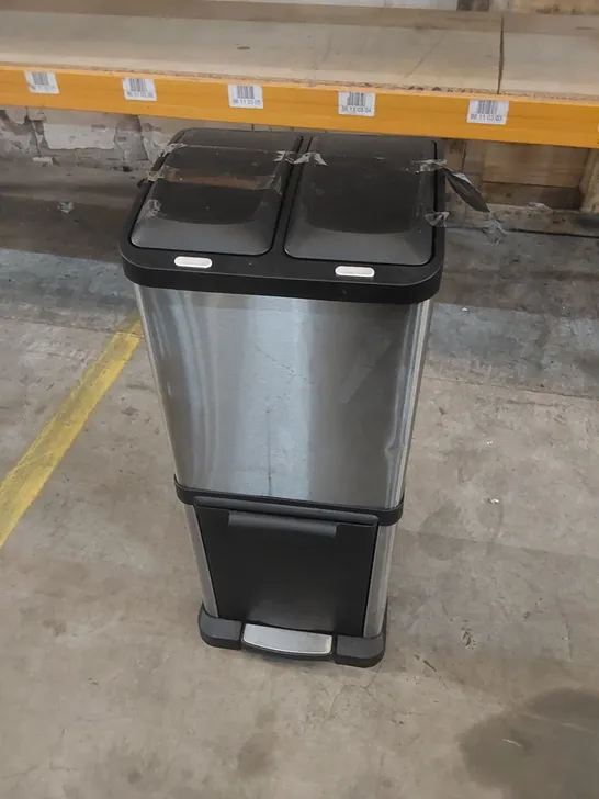 COSTWAY STAINLESS STEEL AND PLASTIC DUAL BIN