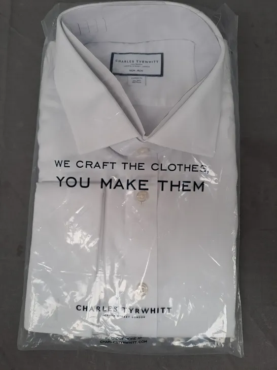 CHARLES TYRWHITT CLASSIC FIT SHIRT IN WHITE SIZE 19/37INCH