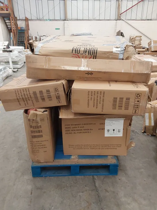 PALLET OF ASSORTED INCOMPLETE GARDEN AND PATIO FURNITURE PARTS 