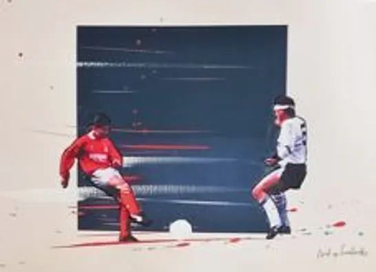 FIVE ASSORTED THEN. NOW. FOREVER. FOREST ART OF FOOTBALL PRINTS 