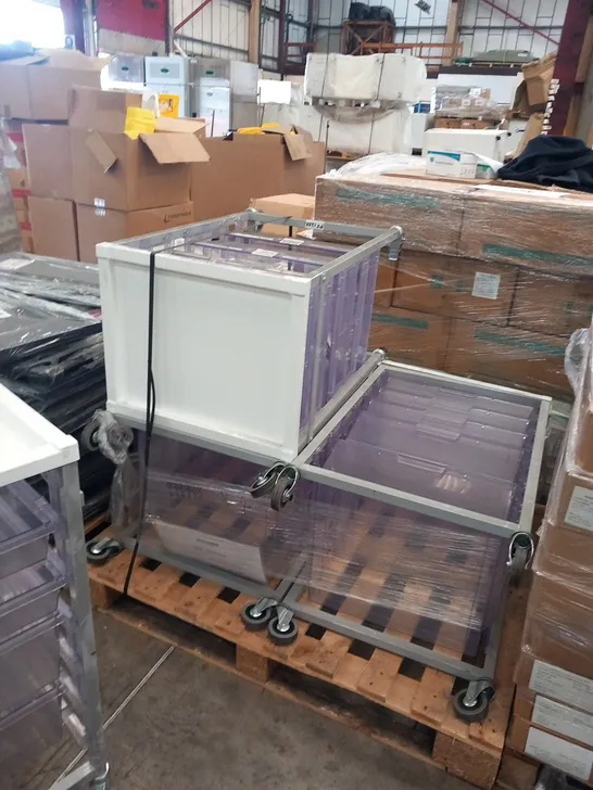 PALLET OF APPROXIMATELY 4 FOUR DRAWER EQUIPMENT TROLLEYS