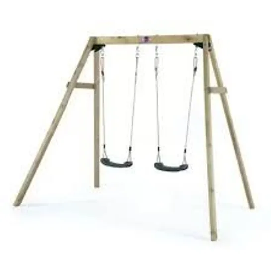 BOXED PLUM WOODEN DOUBLE SWING SET (2 BOXES)