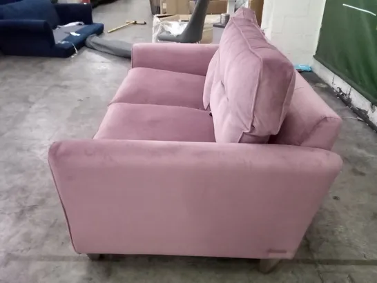 QUALITY THE LOUNGE CO DESIGNER MELODY 2.5 SEATER SOFA - PINK FABRIC 