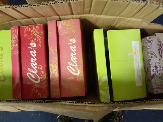 APPROXIMATELY 10 BOXED CLARAS SHOES IN VARIOUS SIZES, STYLES AND COLOURS