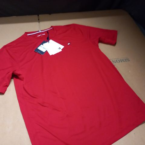 TOMMY HILFIGER RED ENTRY TEE - L