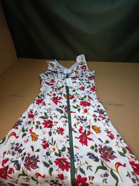 L.K. BENNET LONDON FLORAL PATTERN ZIPPED DRESS SIZE 12