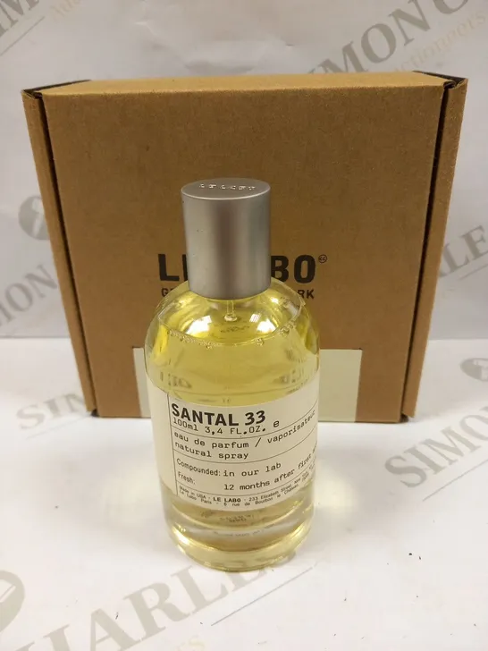 BOXED LE LABO GRASSE NEW YORK SANTAL 33 EAU DE PARFUM 100ML