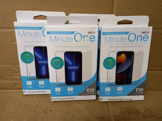 LOT OF 4 MINUTE ONE CLEAR CASES FOR IPHONE 13 PRO MAX