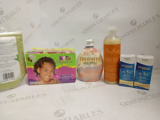 LOT OF APPROXIMATELY 20 ASSORTED HEALTH & BEAUTY ITEMS, TO INCLUDE HAIR RELAXER, F&W SERUM, QASIL POWDER, ETC