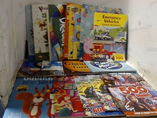 LOT OF APPROXIMATELY 40 ASSORTED KIDS BOOKS, STICKER BOOKS ETC 