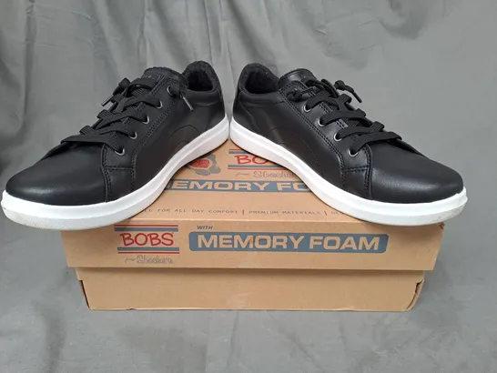 BOXED PAIR OF BOBS FROM SKECHERS SHOES IN BLACK SIZE 8