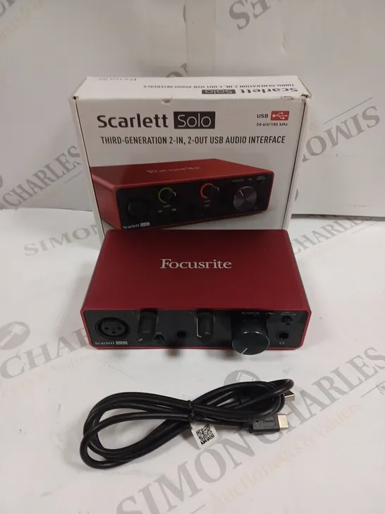 BOXED FOCUSRITE SCARLETT SOLO THIRD GENERATION AUDIO INTERFACE 