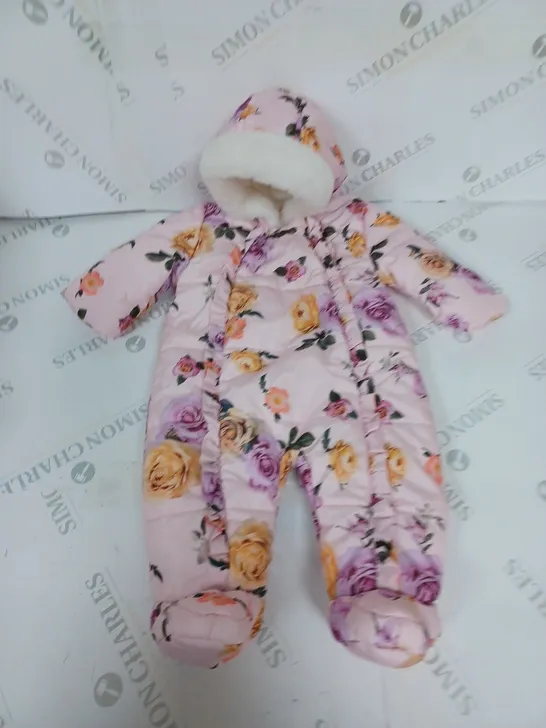 GIRSL ALL IN ONE SNOWSUIT WITH FLORAL PATTERN DRESS SIZE UNSPECIFIED