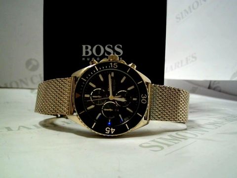 HUGO BOSS OCEAN EDITION BLACK AND GOLD DETAILED MEN'S WATCH RRP &pound;529.99