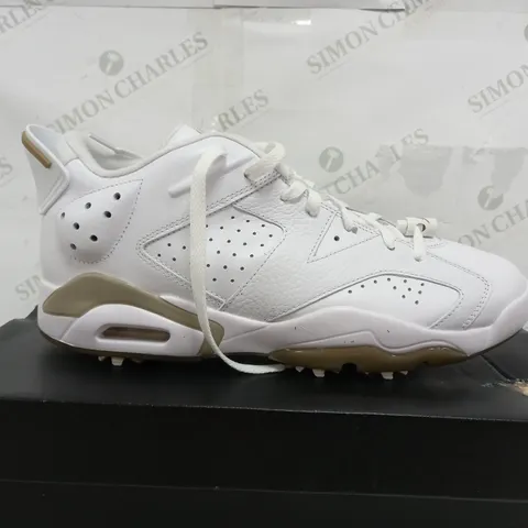 BOXED PAIR OF JORDAN RETRO 6 G WHITE GOLF SHOES - UK 11