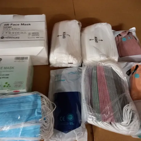 LOT OF ASSORTED FACE MASKS - BOX MEASURES 46X34X30CM