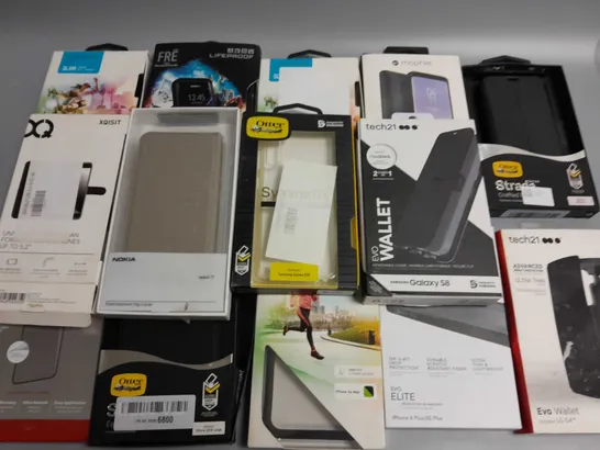 LOT OF 14 ASSORTED MOBILE PHONE CASES TO INCLUDE OTTER BOX, TECH21 AND XQISIT