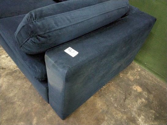 DESIGNER BLUE FABRIC CHAISE CORNER SOFA 