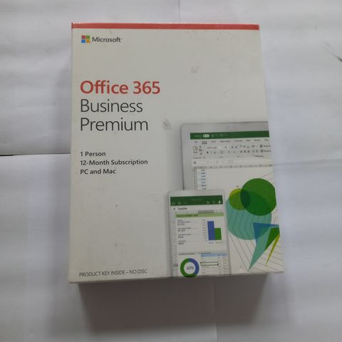BOXED MICROSOFT OFFICE 365 BUSINESS PREMIUM 1 PERSON 12 MONTH SUBSCRIPTION