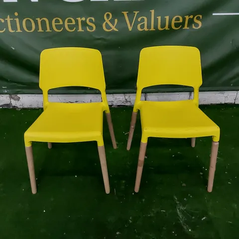 SET OF 2 DESIGNER YELLOW BASE SEATS 