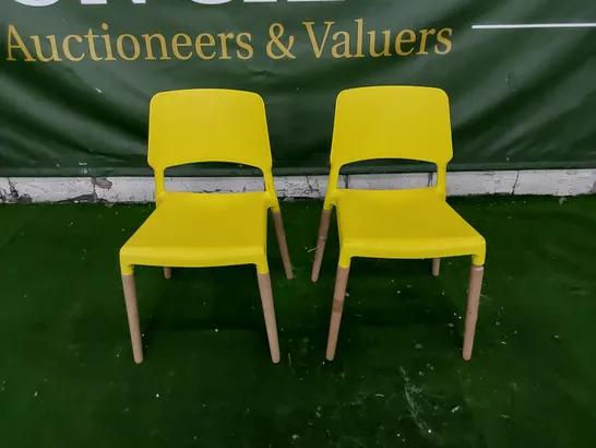 SET OF 2 DESIGNER YELLOW BASE SEATS 