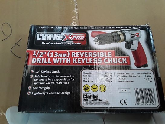 BOXED CLARKE X-PRO 1/2" REVERSIBLE DRILL WITH KEYLESS CHUCK 