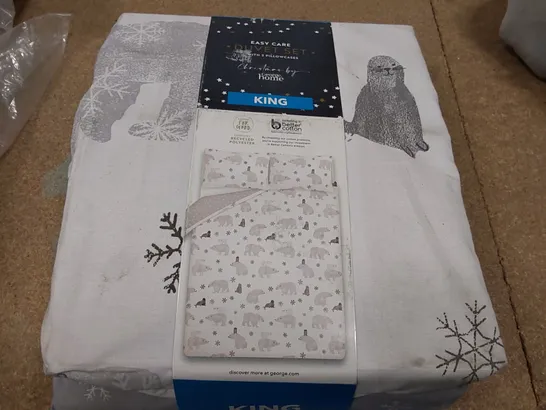 BOX OF 7X ASSORTED BEDDING AND THROWS TO INCLUDE; 3X GRINCH SINGLE FLEECE DUVET SETS, 2X 120 X 150CM KNITTED THROWS, 1X KING SIZED CHRISTMAS DUVET SETS, 1X 120 X 150CM CHRISTMAS THROWS (1 BOX)