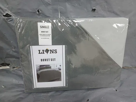 LIONS SINGLE DUVET SET IN GREY