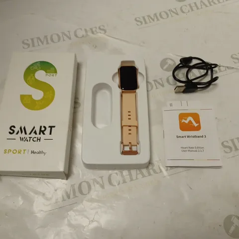 BOXED SMART WRISTBAND 3 - HEART RATE EDITION - WATCH WITH PINK STRAP, USB CABLE AND MANUAL