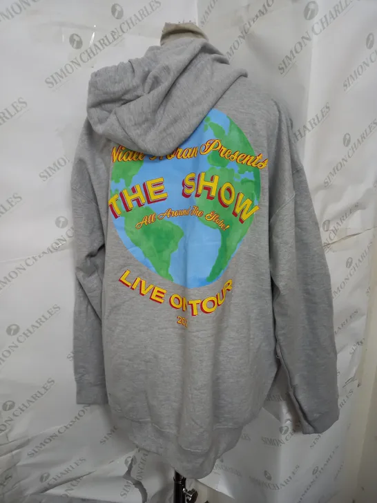 NIALL HORAN PRINTED TOUR HOODIE IN GREY MARL