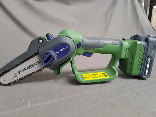 BOXED POWERBASE 12CM 20V CORDLESS MINI CHAINSAW 