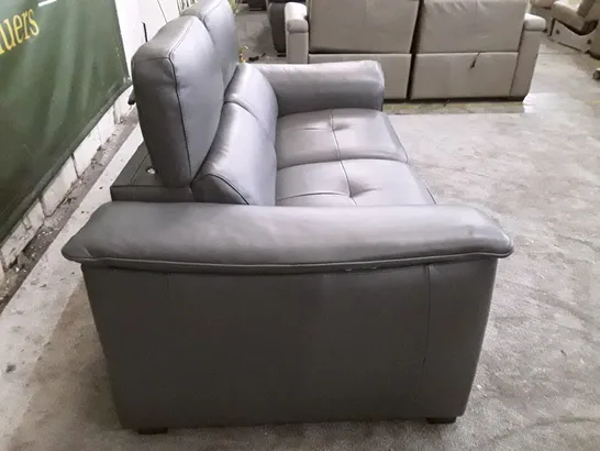 QUALITY ITALIAN DESIGNER AURELIA ELECECTRIC LOVESEAT - GREY LEATHER