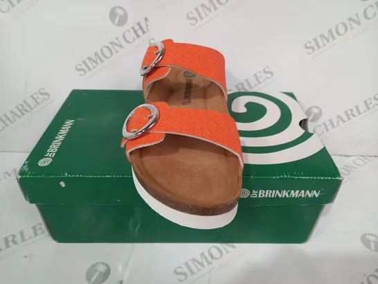 BOXED PAIR OF DR BRINKMANN OPEN TOE SANDALS IN ORANGE EU SIZE 37