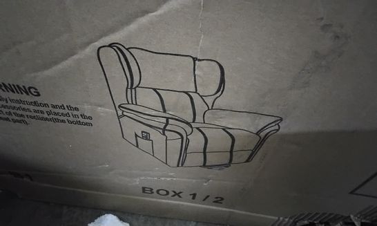 BOXED OAKFORD SLATE FAUX LEATHER RISE RECLINER ARMCHAIR (ONLY 1 OF BOXES) RRP £499.99