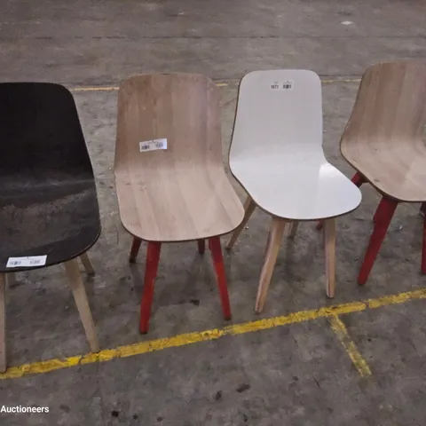 FOUR ASSORTED WOODEN CAFE CHAIRS
